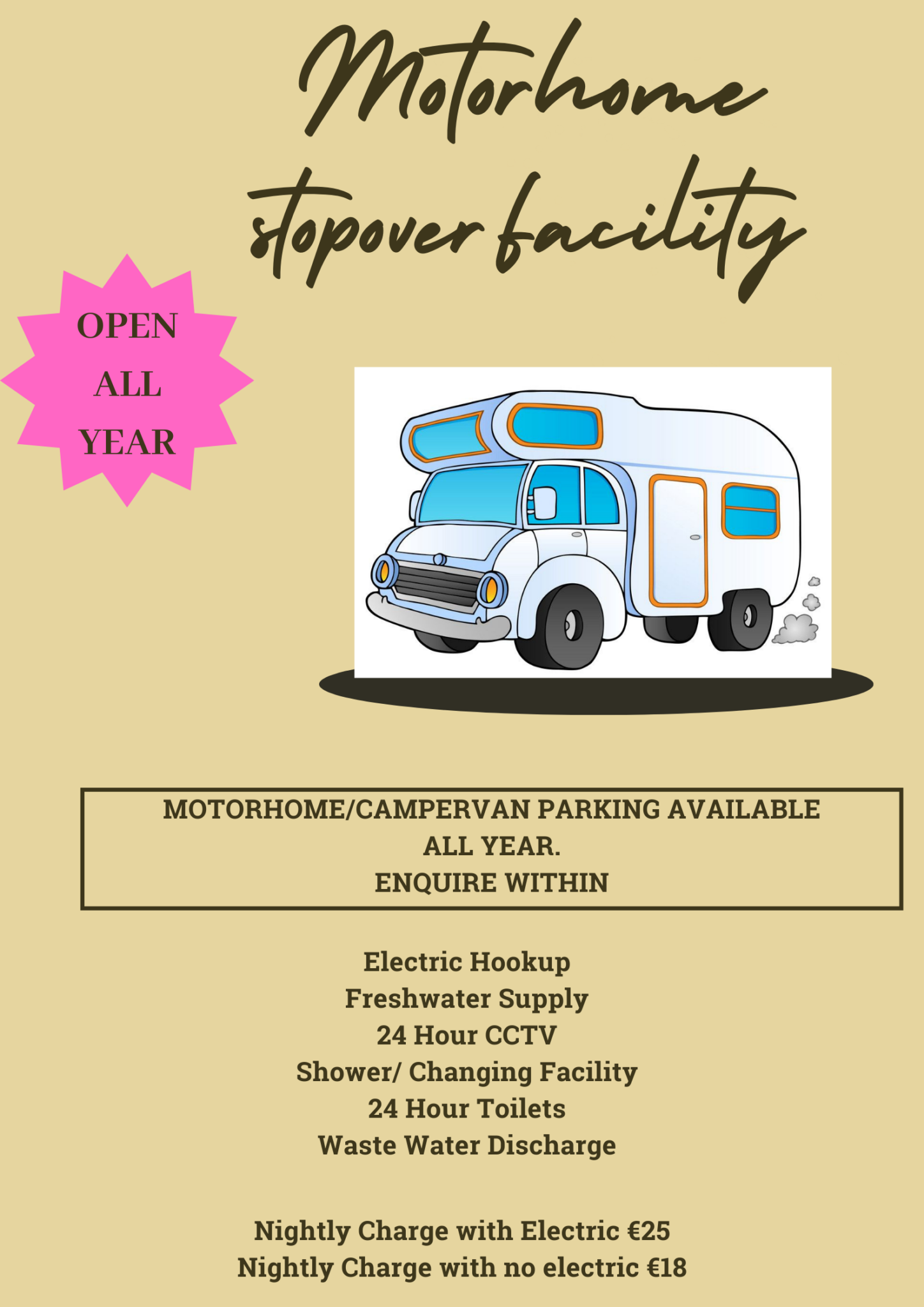 Motorhome Stopover Facility - Termon Complex